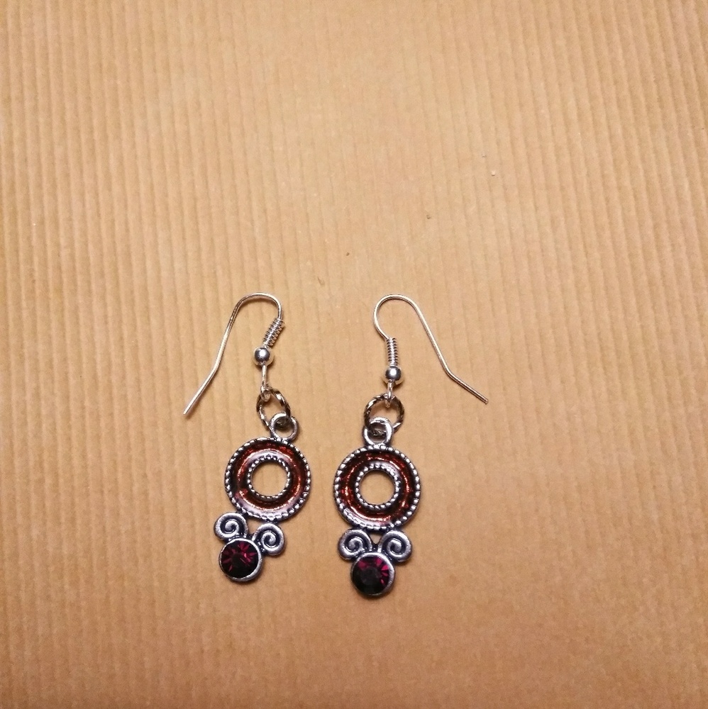 Red & Silver Earring's - Picture 2 of 2